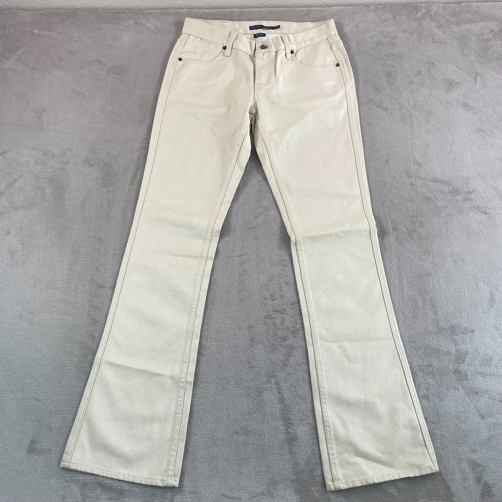 Vintage Ralph Lauren BedFord Jeans Women 29x34‎ Oyster Pearl BootCut Blue Label